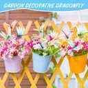 2 x 4 Pcs Dragonfly Clip, 3D Fake Dragonfly Garden Stakes Decor, Dragonfly Hat Clip Garden Stakes Gardening Decoration Insert Plaque Yard Ornaments Outdoors Indoor