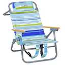 Backpack Beach Chair Wide Seat High Back Folding Camping Chair for Adults 5-Position Recline Supports 400 lbs Portable Chair with Cup Holder Cooler Bag Storage Pouch for Outdoor Lawn Picnic