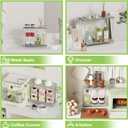 2 Tier Bathroom Organizer and Storage Water Absorbing Stone Bathroom Counter Organizer, Skincare Organizers with Perfume & Makeup (Grey Seven Line)