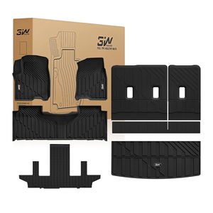 3W Floor Mats & Cargo Liner & Seat Back Mats for 2021-2026 (Only 7 Seats) Chevrolet Chevy Tahoe/GMC Yukon (Not Fit Yukon XL)/Cadillac Escalade (Not Fit Escalade ESV),All Weather Full Set Car Mats
