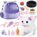 Vanvimen 17PCS Cat Toys for Kids Girls Boys,Interactive Robot Cat with Walking,Realistic Cat Toy for Toddlers 3-5 6-8,Idea Birthday Gifts for Girl Ages 3 4 5 6 7 8 Years Old
