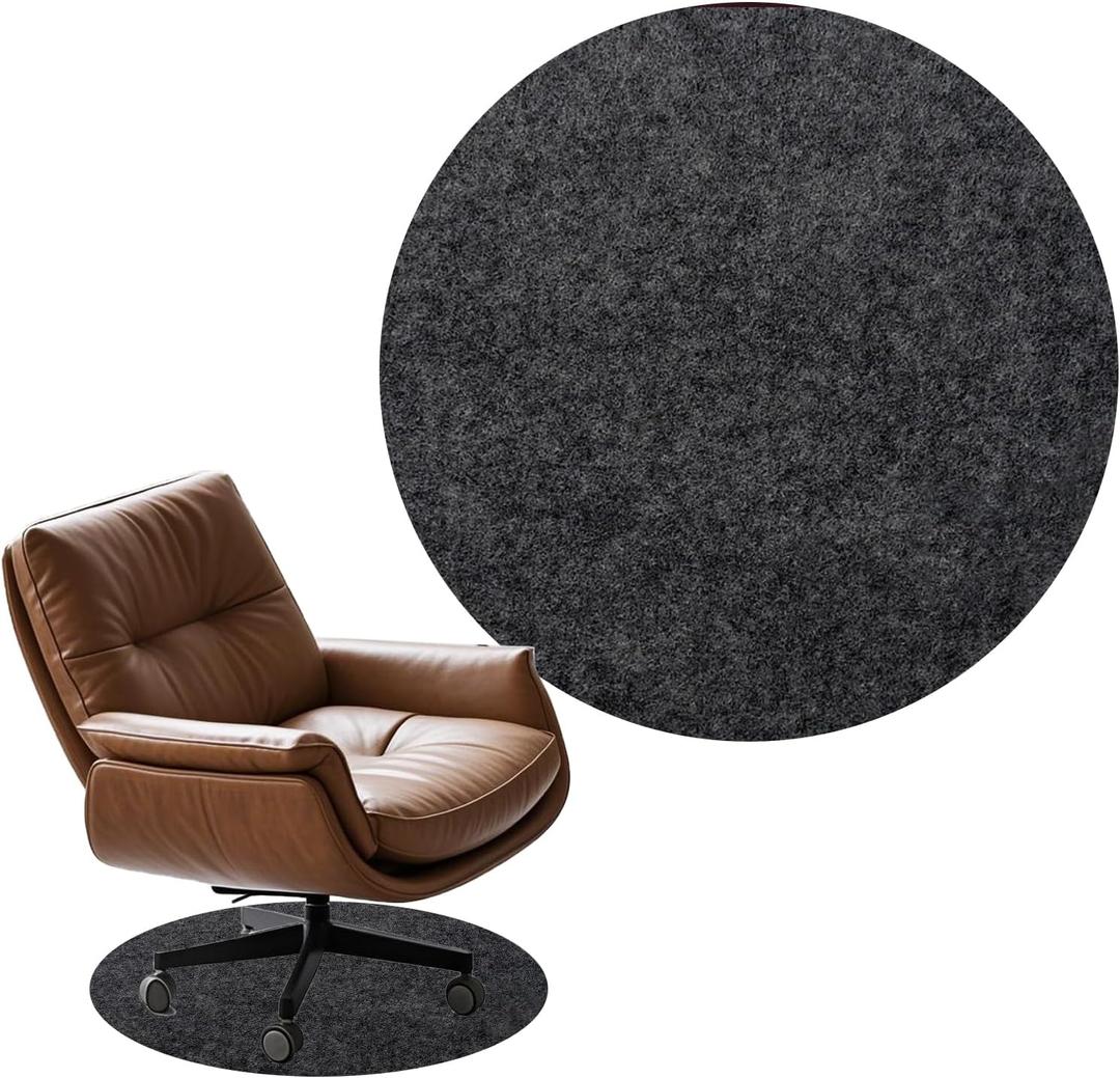 Recliner Pads for Hardwood Floors, 27.5 Inch Non-Slip Furniture Pads, Round Under Chair Mat Recliner Floor Protectors for Recliners, Swivel Chairs 1 Pack