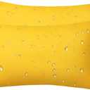 Phantoscope Pack of 2 Premium Dual Usage Outdoor Pillow Inserts, Waterproof Throw Pillows No Cover Needed, Colorful Decorative Couch Sham Cushion Stuffer Patio Couch Tent, Yellow 12 x 20 Inches