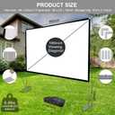 Outdoor Projector Screen with Stand 100 Inch: Portable Projection Screen 16:10 4K HD Outdoor Movie Screen with Carry Bag for Home Backyard Theater
