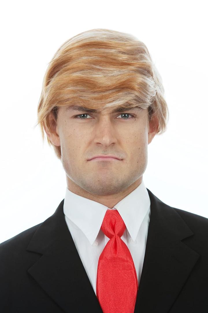 ALLAURA Iconic Blonde Comb-Over Wig  Funny Costume Hairpiece for Adults  Realistic Halloween & Party Wig for Men & Women  Ideal for Costumes, Cosplay, Events, and Skits