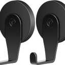 FYY Magnetic Wreath Hanger, 4 Pack Heavy Duty Magnets with Hook for Refrigerator, Christmas Decoration Magnetic Hooks for Metal Front Door, Cruise Hook Hanger for Hanging Cabins Grill Coat Pattern 1