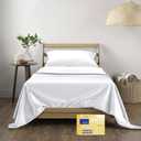 THREAD SPREAD 100% Pure Egyptian Cotton Sheets Twin - 600 Thread Count Sheets Twin, 3 PC Deep Pocket Twin Sheets, Soft, Cooling Sateen Weave Extra Long Twin Sheets Sets Dorm, 16" Deep Pocket - White