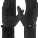 Heated Gloves for Men Women with 7.7V 2400mAh Rechargeable Battery Thin Liner Work Thermal Winter Heating with Touchscreen (Medium)