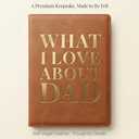 YOELOVE What I Love About Dad Leather Book A Fill-In-The-Blank Keepsake Journal Gift for Dad Birthday Father's Day Christmas
