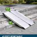 4 Feet Wheelchair Ramp - Portable Folding Threshold Wheel Chair Ramp - Non-Skid Aluminum Handicap Ramps for Home Steps, Stairs, Entry, 800LBS Capacity, HDB-439C