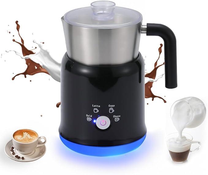Detachable Milk Frother 23.67oz/700ml Electric Milk Frother and Steamer with Touch Control 600W 5 in 1 Hot/Cold Foam Maker for Latte Cappuccinos Hot Chocolate Milk