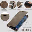 Wallet Case for Samsung Galaxy S23 5G Leather Wallet Flip Cover with Card Holder, Kickstand, Magnetic Closure, RFID Blocking TPU Shockproof Phone Case Compatible with Galaxy S23, Coffee
