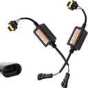2 PCS Car LED Light Decoder, H11/H8/H9 LED Bulb Anti Flicker Harness Error Code Canceler, Waterproof Plug and Play Canbus Decoder, Unviersal for Most Cars Bulb Modification Adapters (Black)