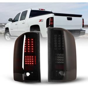LED Tail Lights Assembly Compatible for 2008-2013 Chevy Silverado 1500, 2008-2014 Chevy Silverado 2500HD/3500HD and 2007 Silverado 1500/ 2500/ 3500 New Body Tail Lights Replacement (Smoke Lens)