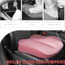 Car Seat Cushion, Ergonomic Memory Foam Auto Booster Seat Pad with Nonslip Bottom, Comfortable Vehicle Cushion for Short People Driving Fit for Sedan Truck SUV, Car Accessories (Pink)