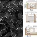 8x10 Area Rug Black White Modern Rug for Living Room Indoor Machine Washable Abstract Rugs for Bedroom Ultra Soft Dining Room Large Carpet Non-Slip Non-Shedding Throw Rug for Home Office