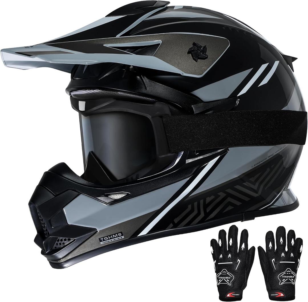 TRIANGLE Adult Dirt Bike Helmet Full Face Motocross Helmets DOT Certified, 