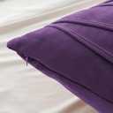 Dark Purple Throw Pillow Covers 16 x 16 for Couch Sofa Bedroom Car 2 Pieces Hand-Made Soft Velvet Striped Cushion Covers Decorative Zigzag Stripe Cushion Cases