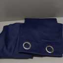 MIULEE Navy Blue Blackout Curtains for Bedroom Living Room 63 Inches Long 2 Panels, Thermal Insulated Room Darkening Drapes Solid Grommet Noise Reducing Light Blocking Window Treatments 40x63 Inch