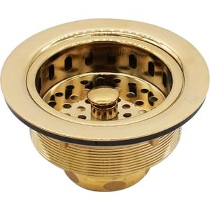 Westbrass D214-01 3-1/2" Post Style Large Kitchen Sink Basket Strainer, Polished Brass Westbrass D214-01 3-1/2" Post Style Large Kitchen Sink Basket Strainer, Polished Brass