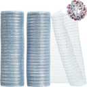 TONIFUL 2 Rolls 10 Inch Silver Decorative Mesh Ribbbon Rolls, Fabric Mesh with Foil for Wreath Supplies, Front Door Wreath Crafts Tree Decor Christmas NewYears Halloween Decoration (10 yds/roll)