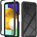 for Samsung Galaxy A22 5G Case Hybrid Drop Protection Clear Case Heavy Duty Hard Rugged Anti-Slip Bumper Anti-Scratch Armor Protective Phone Cover Black