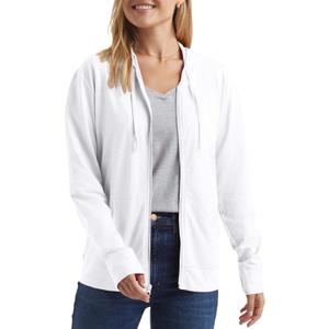 Hanes Womens Slub Knit Full-Zip Hoodie, Textured Cotton Zip-Up T-Shirt Hoodie for Women (Medium)