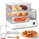 24L/25QT Electric Steamer, 3 Tier Food Steamer, Commercial Stainless Steel Steamer with Detachable Water Tank, Large Capacity Breakfast Machine with Timer, for Home, Restaurant, Party