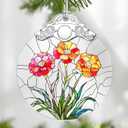2 x Christmas Ornaments: Stained Glass-Style January Birth Flower Ornament  Christmas Tree Decorations, Holiday Party Gifts, Mother's Day & Birthday Gifts for Women, Mom & Grandma | Birth Flower Gift (December)