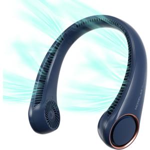 Morelax Neck Fan, USB Rechargeable Personal Fan,Hand Free Bladeless Portable Fans,4000 mAh, 3 Speeds,72 Air Faster softer 360 Cooling, Ultra Quiet,Gift Suitable for Home, Office, Travel, Sports