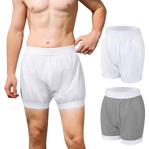 Carer Adult Diaper Covers 2PCS Washable, Leakproof Incontinence Underwear for Men Women Enclosed Elastic, Widened Waistband Design Protection for Long-Term Care & Daily UseWhite,Gray,Medium