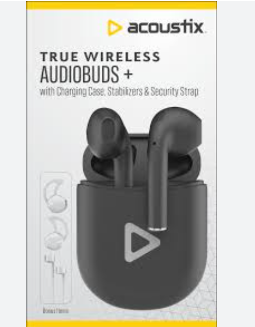 Acoustix AudioBuds+ True Wireless Earbuds with Charging Case - Black