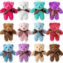 Sofier 12 Packs Mini Stuffed Animals Bulk Cute Plush Bear Toys Party Favors for Kids Treasure Box Toys Classroom Claw Machine Key Chains Prizes Small Valentine Halloween