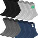 SOXCO Men's Crew Socks, Pack of 12 Pairs (L)