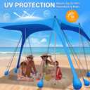 LanSuper Beach Tent Sun Shelter, 11x10FT Beach Tents Shade Canopy with 12 Sandbags, UPF 50+ Beach Shade Canopy, Outdoor Tent Sun Shelters, Large Shade Canopy for Sand, Camping, Fishing, Backyard