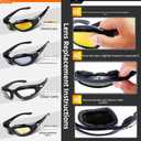 4 pair Lenses Polarized Motorcycle Riding Sunglasses Goggles Foam Padding UV400 Protection windproof dustproof