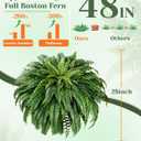 MARTINE MALL 2Pcs 48''/ 88 Leaves XXL Large Fake Ferns Artificial Ferns for Outdoors, UV Resistant Faux Boston Fern for Outdoor Planter Realistic Hanging Artificial Fake Plants for Porch Patio