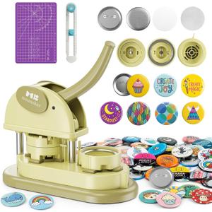 Elephant Button Maker Machine 2.25 inch– All-in-One DIY Pin Badge Press Kit with 100pcs Button Parts, Circle Cutter, No Installation, One-Handed Operation, Perfect for Crafts, Gifts & Events 2026 New