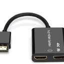 HDMI Splitter 1 in 2 Out, 4K HDMI Splitter for Dual Monitors DuplicateSupport1080P/4k30/60 /3DCopy The Same Signal Source to Both displays