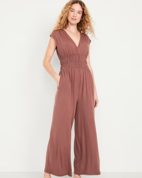 Waist-Defined Wide-Leg Jumpsuit Small