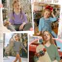 4 Pack Girls' 3/4 Sleeve T Shirts | V Neck, Kids, Youth, Blouse, School, Every Wear, Casual, for 5-14 Years, Tops, Soft, Teen, Active, for Tween