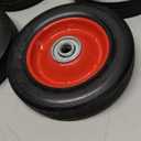 PINGEUI 4 PCS 6 Inch Solid Rubber Tire, Flat Free Solid Rubber Wheels, Hand Truck Replacement Wheels, 1/2-Inch Axle Hole, 176 lbs Max Load-Bearing Capacity