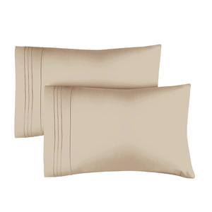 Queen Pillow Cases Set of 2 - Ultra Soft Hotel Quality Pillowcase Covers - Comfy, Cozy & Wrinkle Free - Shrinkage, Stain and Fade Resistant - Machine Washable Pillow Protectors - 2 Piece Set - Cream