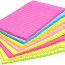 Paper Junkie Lined Sticky Notes in Bright Neon Colors, Self-Stick Memo Notepad 4 inch x 6 inch for Office & School - Pack of 8 Post Notes - Office Supplies