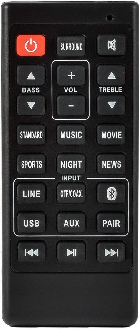 Replace Remote Compatible with Sanyo FWSB415E A FWSB405FS FWSB405F NC302UH NC300UH FWSB426F Soundbar Remote Control, Home Audio Sound Bar System Replace Remote Control