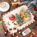Whaline 3 Pcs Christmas Serving Trays Xmas Tree Plastic Serving Platters Dishes for Holiday Party Breakfast Lunch Dinner Food Snack Supplies, 10 x 13 Inch