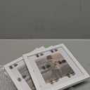 KINLINK 6x6 Picture Frame White Set of 4, Wooden Square Photo Frames Matted 4x4 with Plexiglass for 4x4 with Mat or 6x6 without Mat for Table and Wall Display