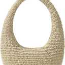 Straw Beach Bag for Women, Summer Tote Bag for Vacation, Hobo Shoulder Bag for Beach Wedding Travel