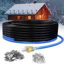 120ft Roof Deicing Cable, 5w/ft Constant Wattage, CSA ETL Certified, Prevents Ice Dams on Metal or Plastic Gutters/Downspouts, 120V