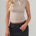 Imily Bela Womens Going Out Casual Tank Tops 2025 Trendy Summer Basic Sleeveless Backless T Shirts Cute Slim Fit Y2K Tee (Large, Grey)